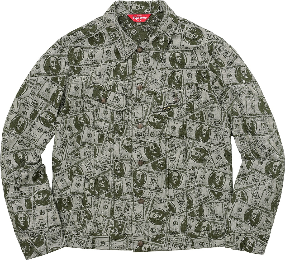 100 Dollar Bill Trucker Jacket view 4
